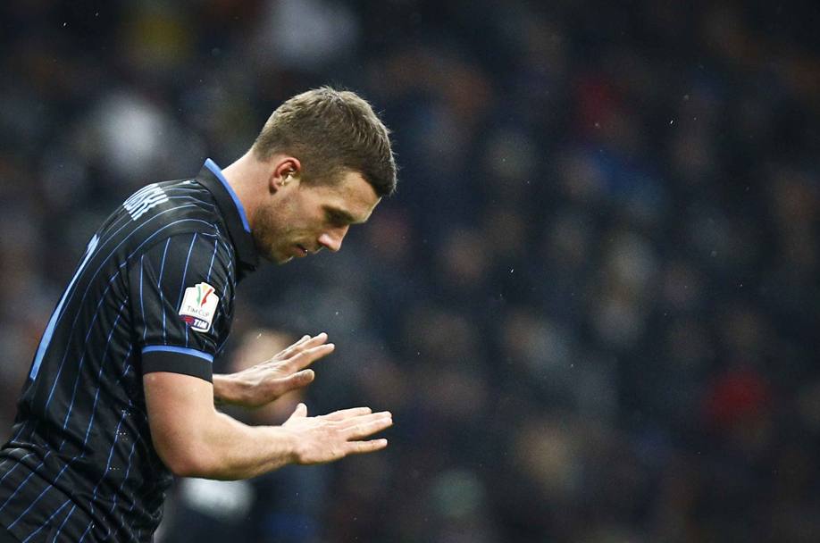 Si è sbloccato in nazionale, ora Lukas Podolski ha una  ghiotta chance anche con l’Inter: il Parma ultimo in classifica è un boccone da non sprecare. Lapresse